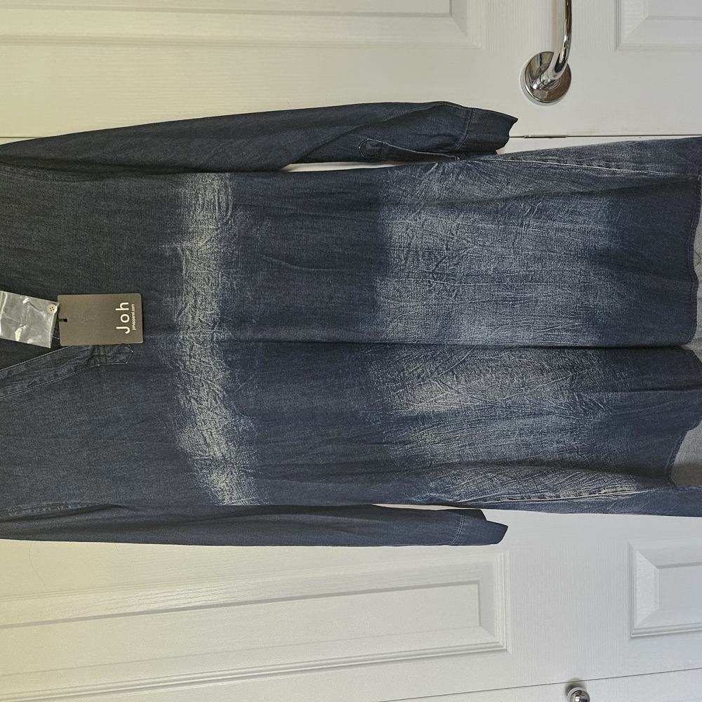 Blue DENIM Dress Asymetrical, with Long Sleeves